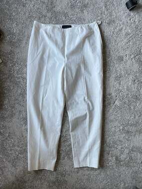 Piazza Sempione Audrey White Cropped Slim-Fit Pants